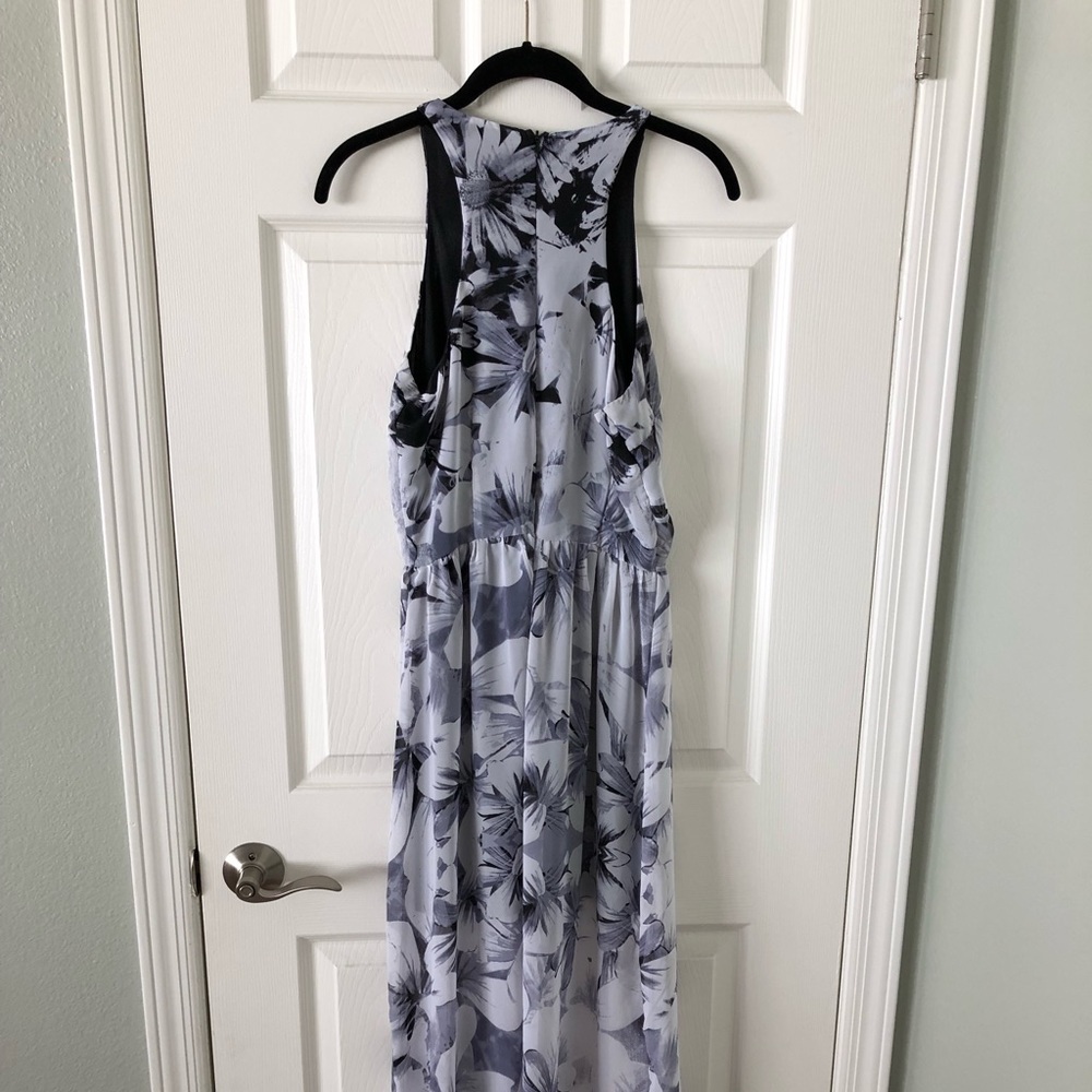Black and grey maxi floral dress
